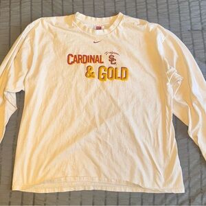 Nike USC Trojan Long Sleeve Shirt, Cardinal & Gold, Size XL, NCAA Team Apparel